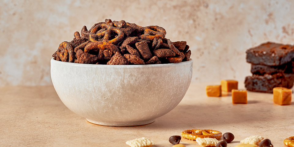 Chocolate Caramel Brownie Shakeology Muddy Buddies