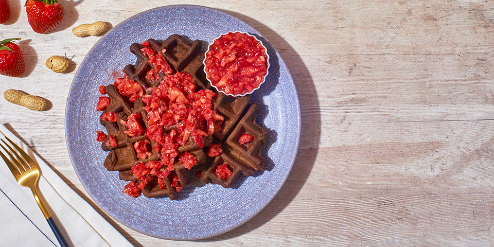 PB&J Chocolate Shakeology Waffles