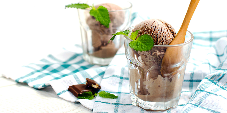 Sorbet au chocolat et à la menthe